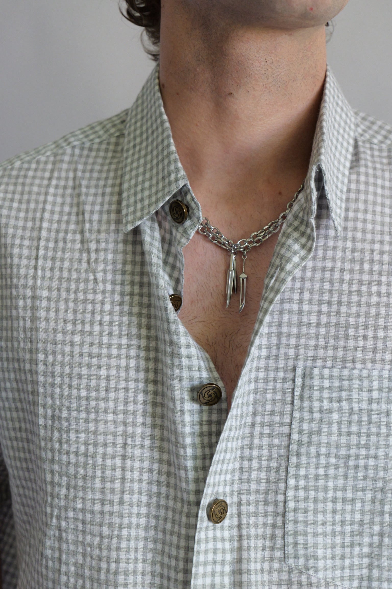 Grey High button up - Image 3