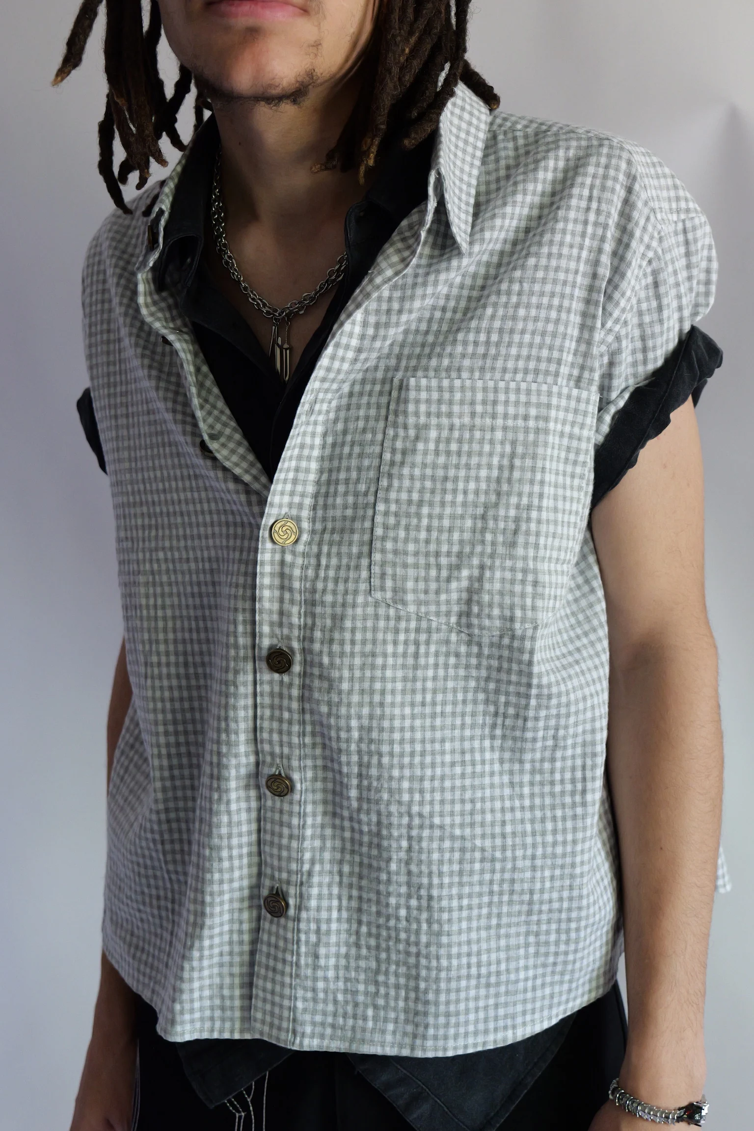 Grey High button up - Image 5