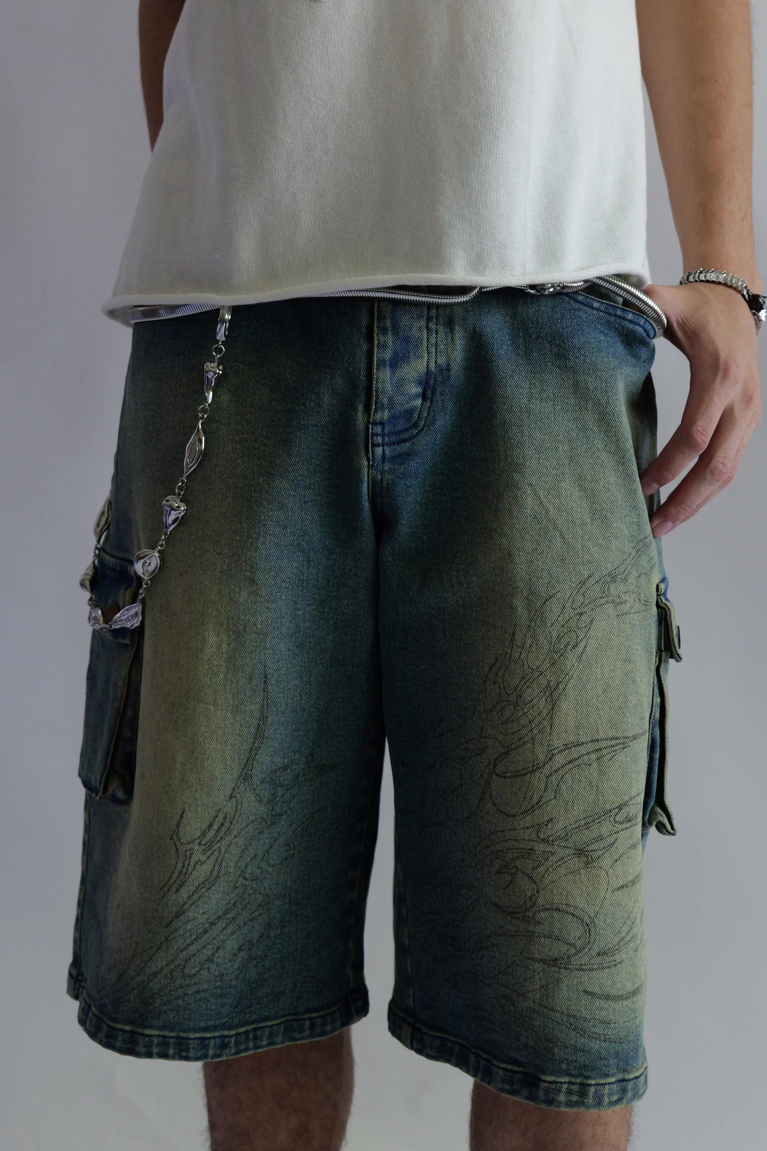 Washed Blue 2nd Gear Jorts