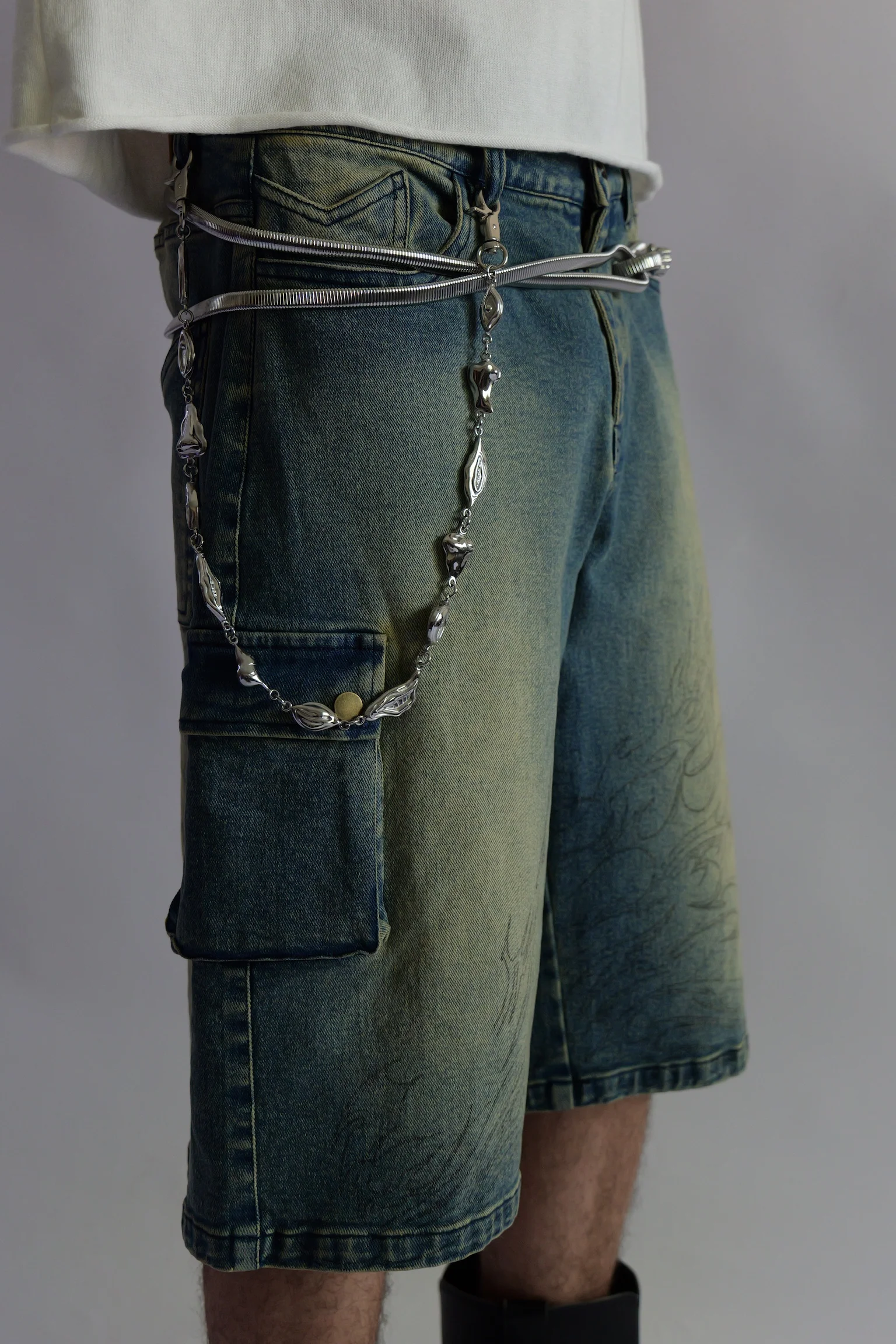 Washed Blue 2nd Gear Jorts - Image 2