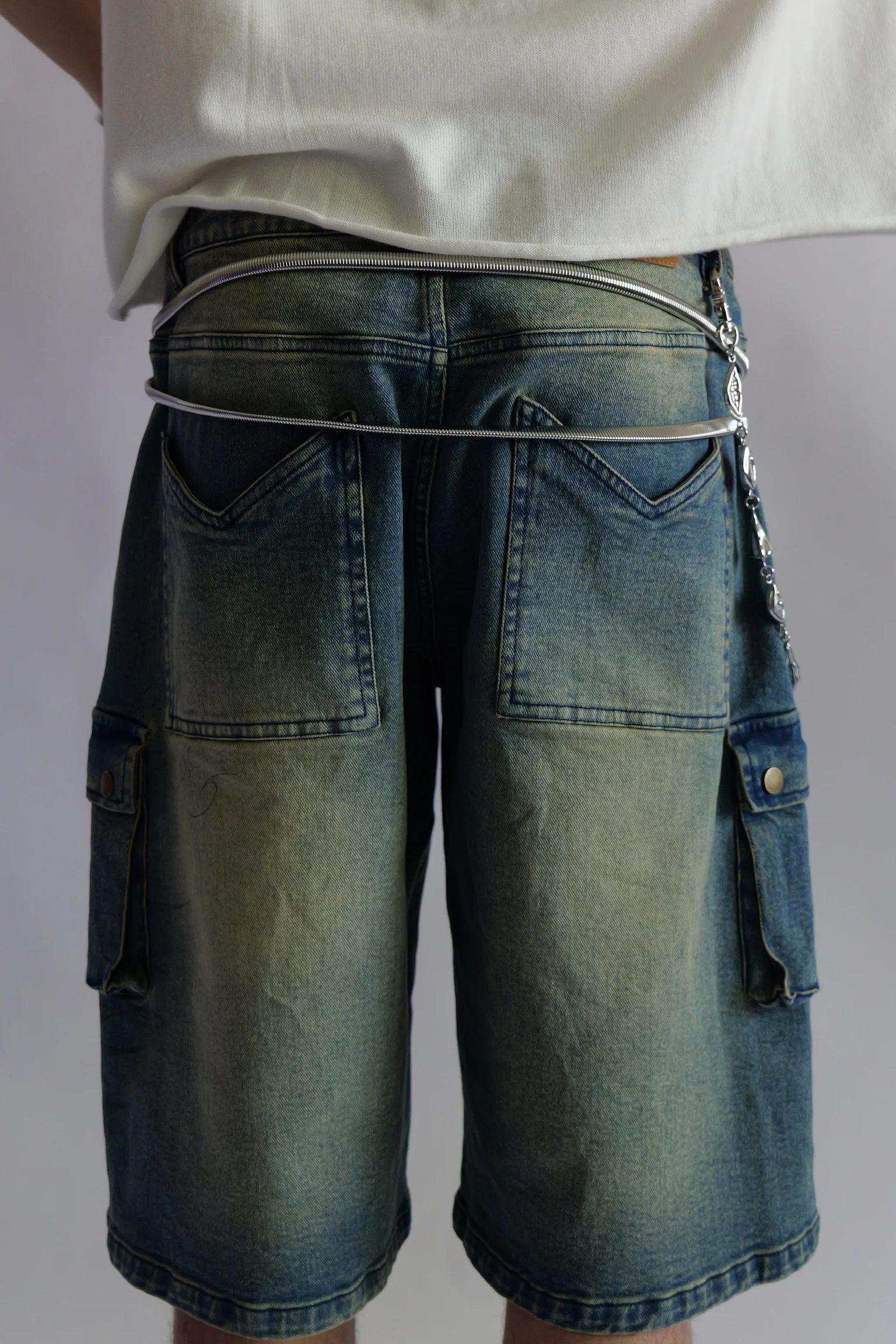 Washed Blue 2nd Gear Jorts - Image 3